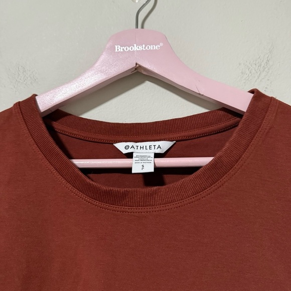 Athleta Harlow Hybrid Tee Ancient Mahogany Brown Size Small - Picture 7 of 8